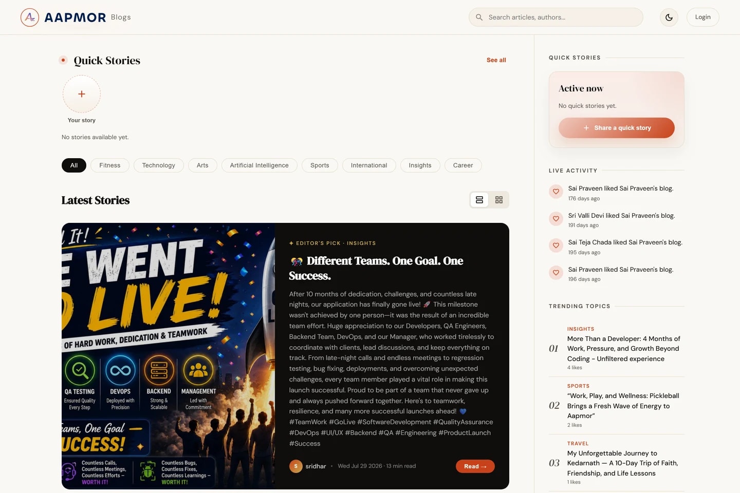 Aapmor Blogs screenshot