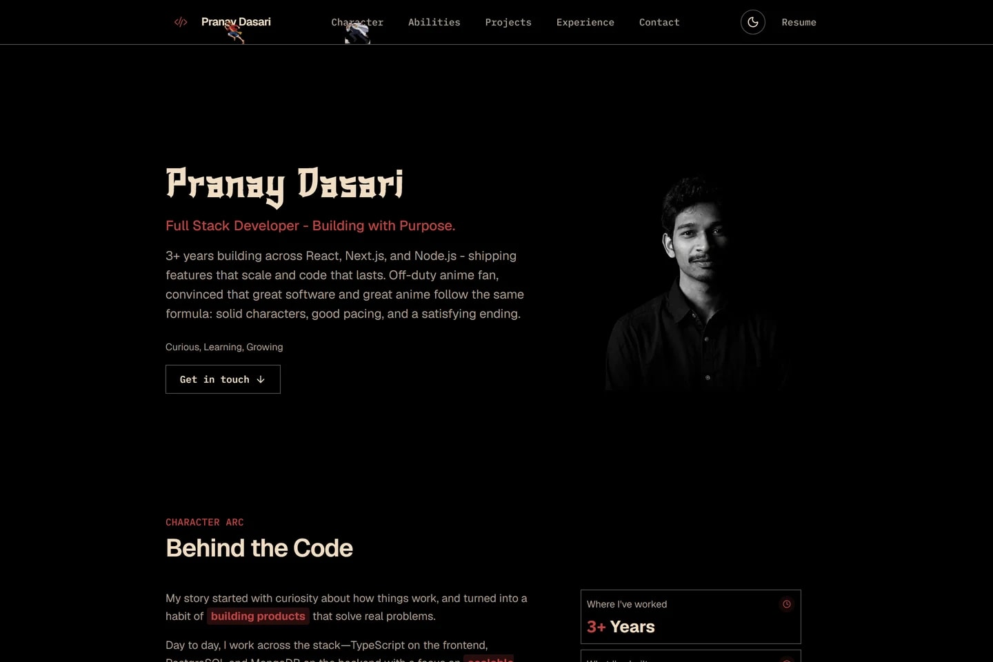 Personal Portfolio screenshot